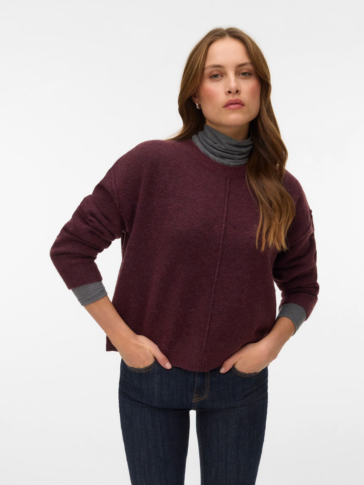 VMBESTI KNITTED PULLOVER - wine