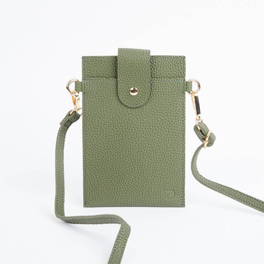 Crossbody Phone Bag: Olive Green