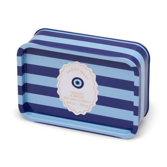 A Dopo 6oz/184g Eye Printed Tin Candle - Incense & Smoke