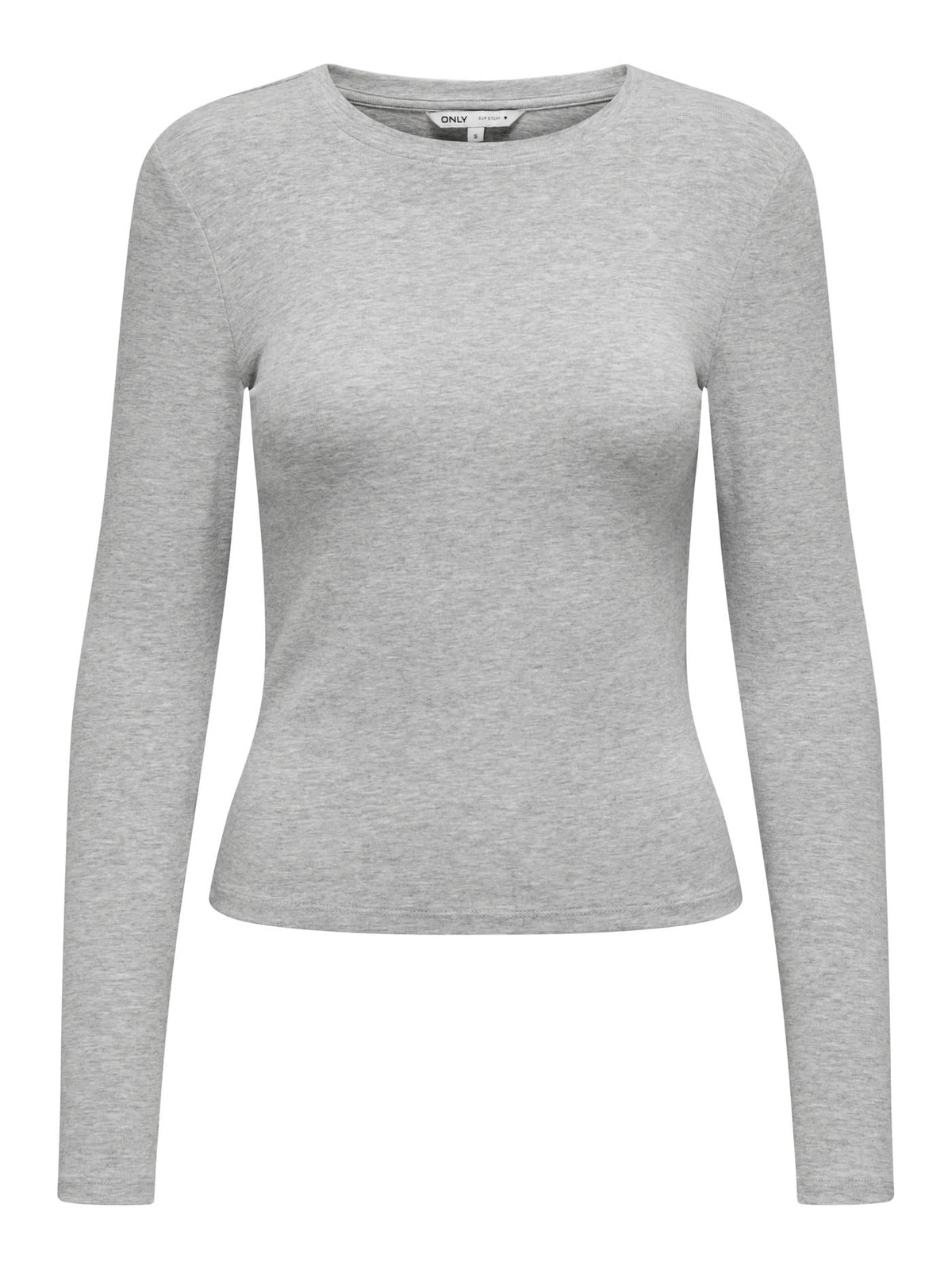 RILEY O-NECK L/S TOP JRS - Light Grey Melange