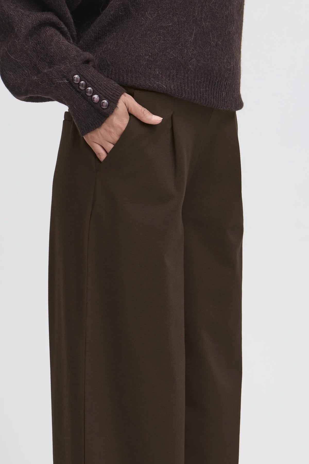KATE SUS LONG WIDE PANT - Chocolate Torte