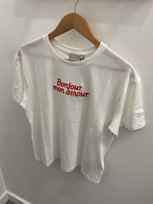 IHMITTE Bonjour Tee - Cloud Dancer / Red
