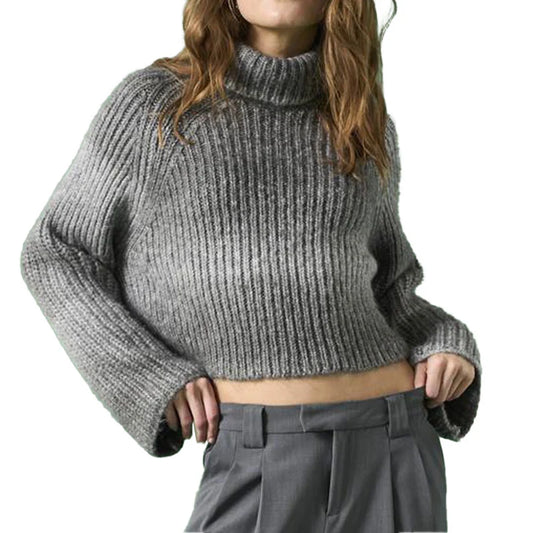 DITTE LS ROLLNECK KNIT - Magnet / Space Dyed