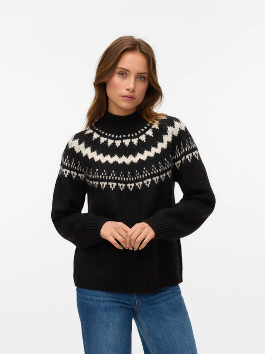 VIVIAN LS HIGH NECK PULLOVER - Chocolate