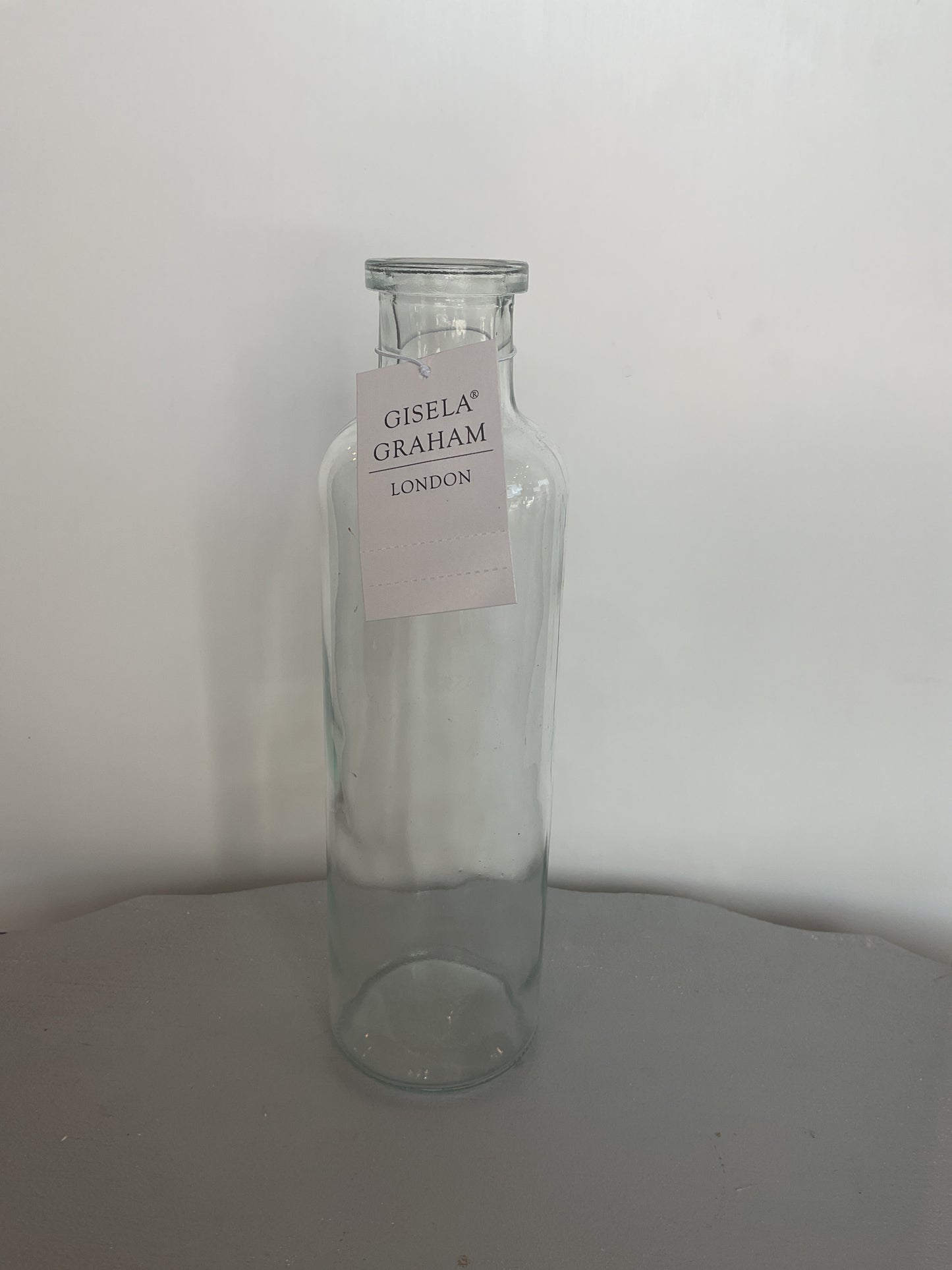 Glass Vase - Clear Slim Bottle