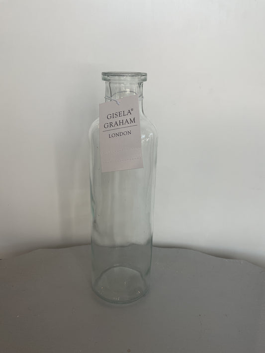 Glass Vase - Clear Slim Bottle