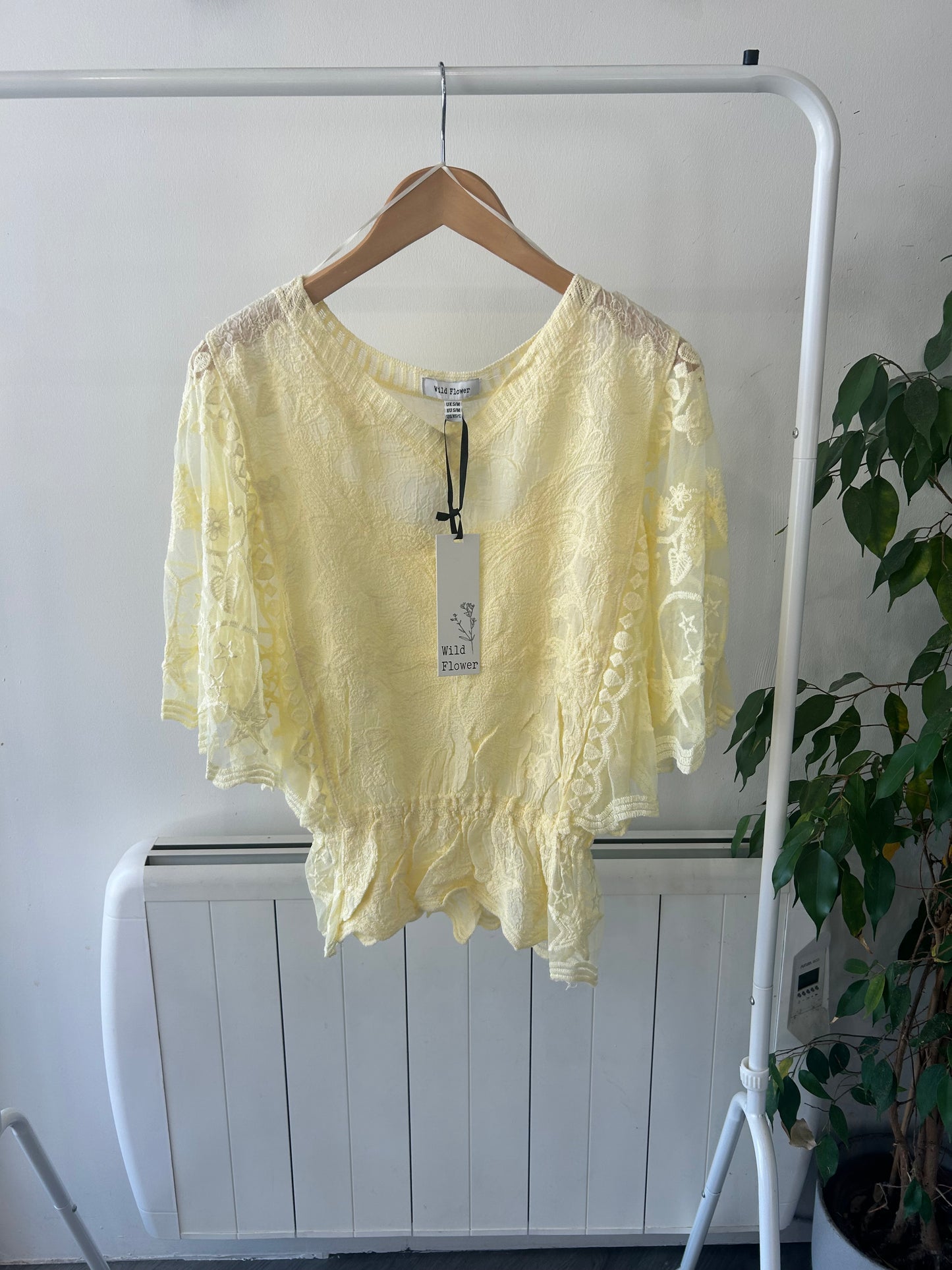 Butterfly Lace Top - Yellow