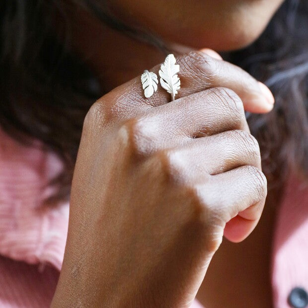 Lisa Angel Feather Ring - Silver