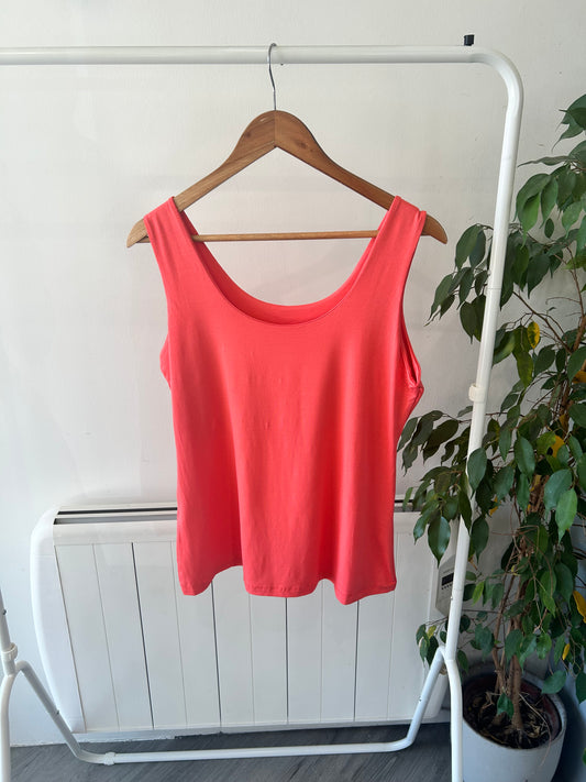 Scoop Neck Vest Top - Coral