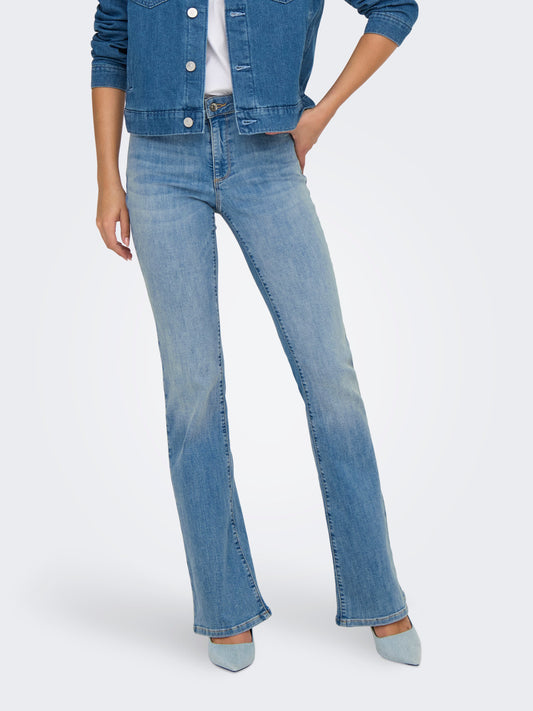 ANN MID WAIST FLARED DNM JEAN - Light Blue Denim