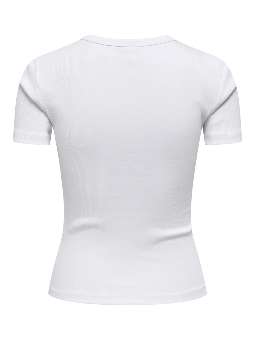 VAL LIFE S/S O-NECK TOP - Bright White