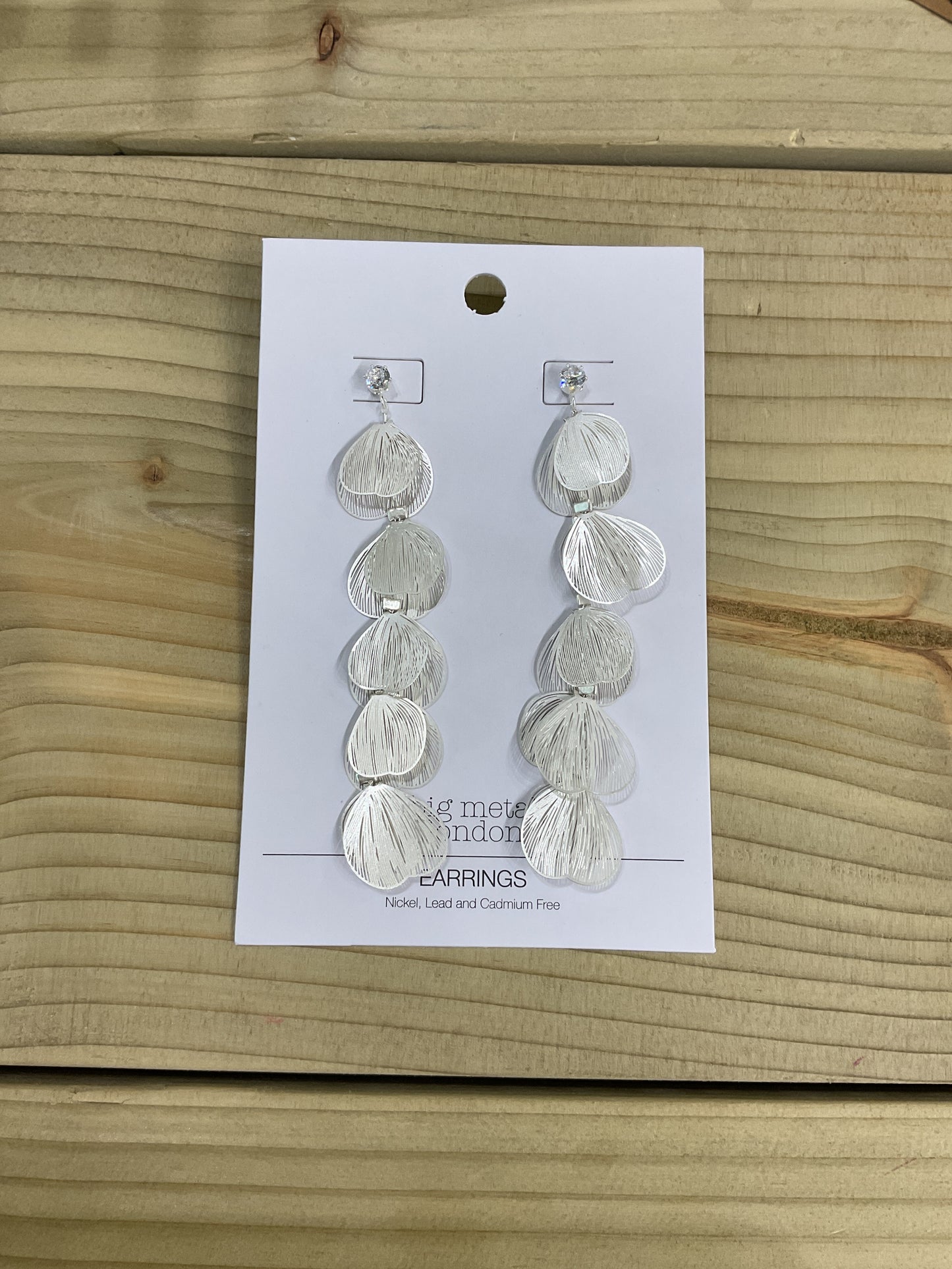 Long leaf earrings silver