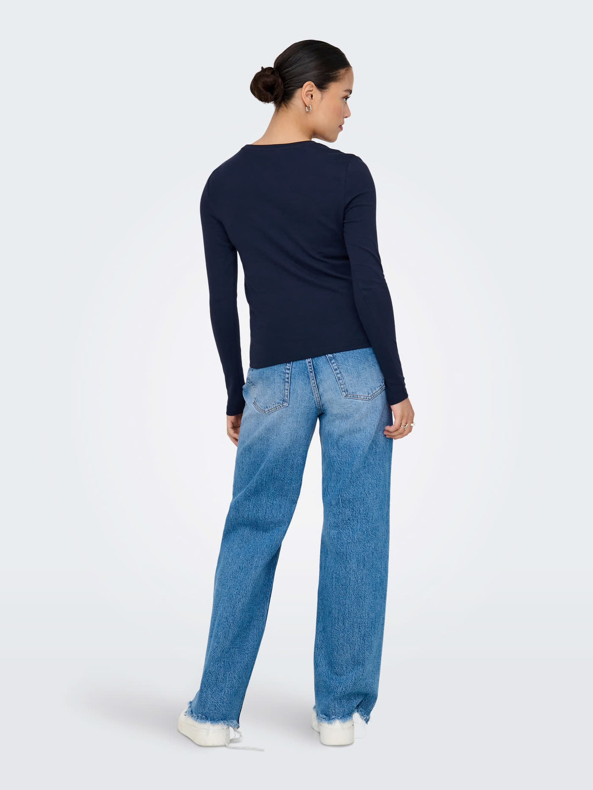RILEY O-NECK L/S TOP JRS - Navy