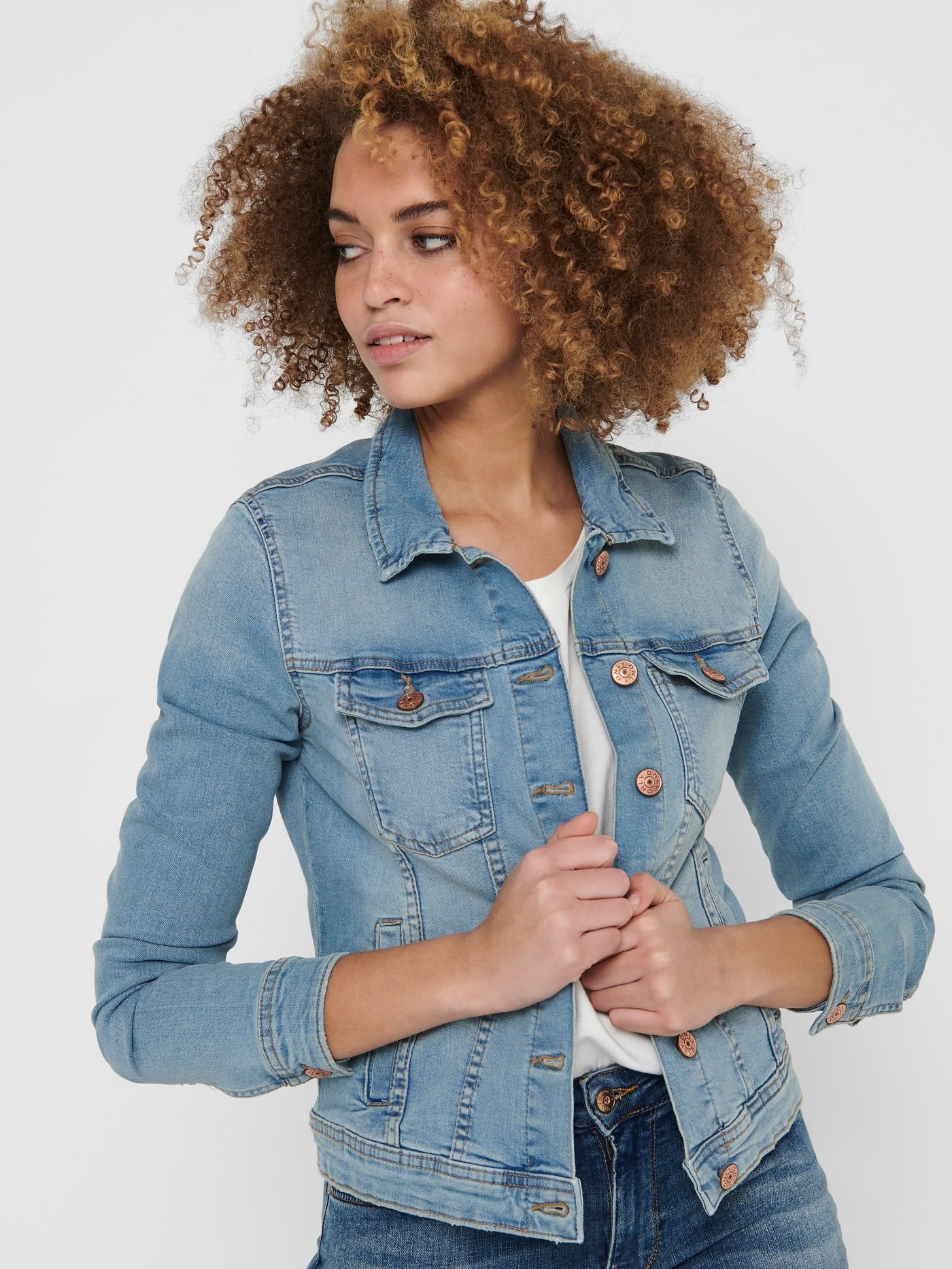 TIA DNM JACKET - Light Blue Denim