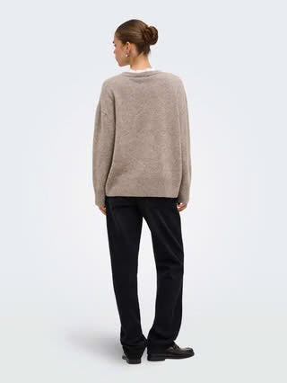ALIVIA LS HIGH-LOW O-NECK NOOS KNIT