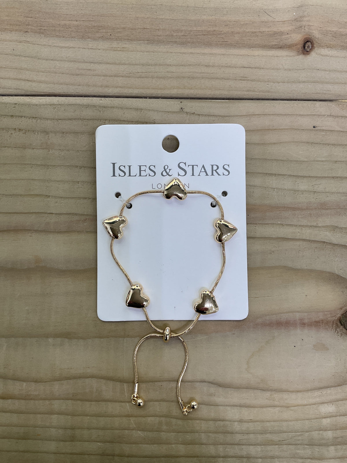 Bubble Heart Slider Bracelet - Gold