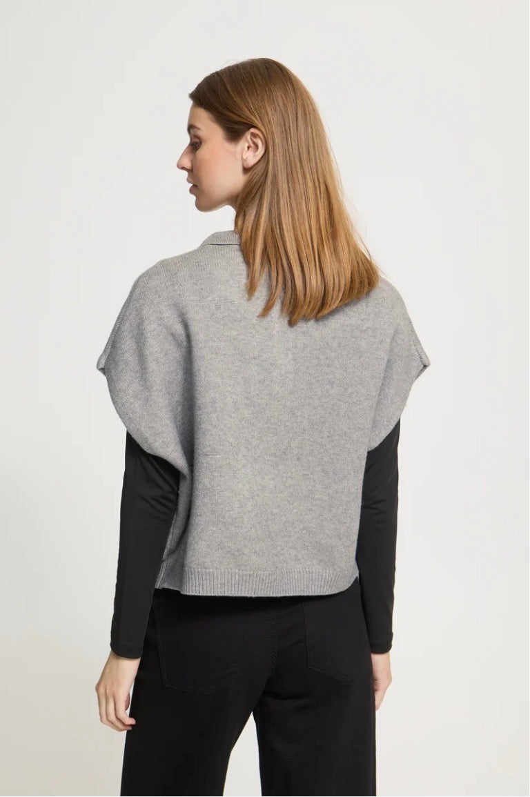 ALIZE KNIT TOP - Medium Grey