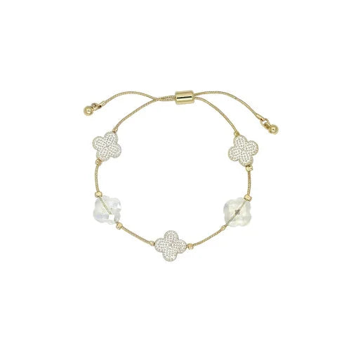 Clover Bracelet - White/Gold