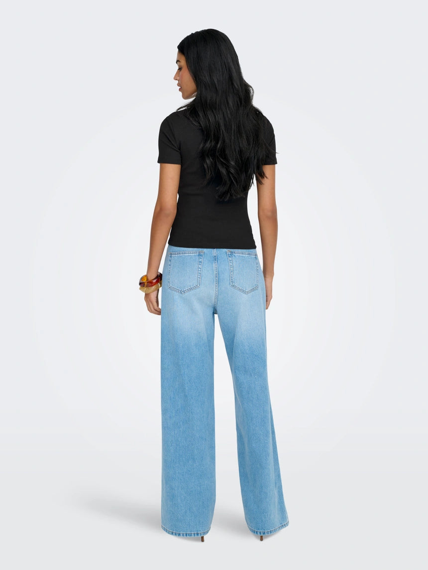 VAL LIFE S/S O-NECK TOP - Black