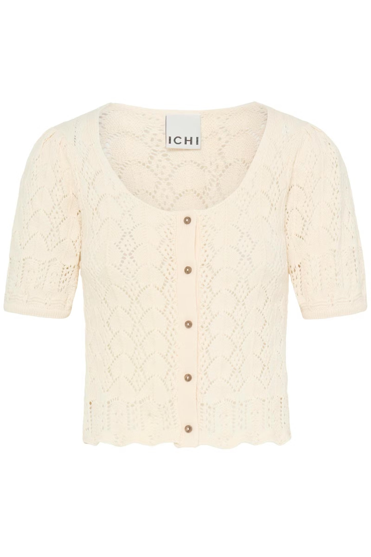 IHDAFFIE CROCHET BUTTON TOP - Birch