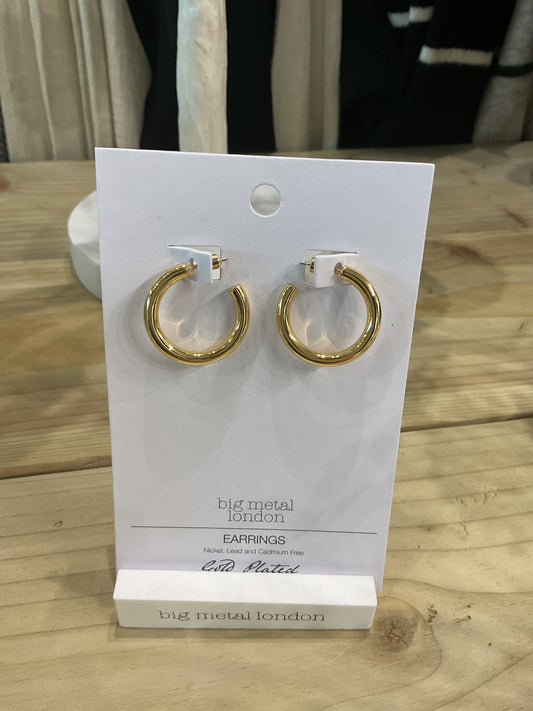 Medium Halo Hoop Earrings - Gold