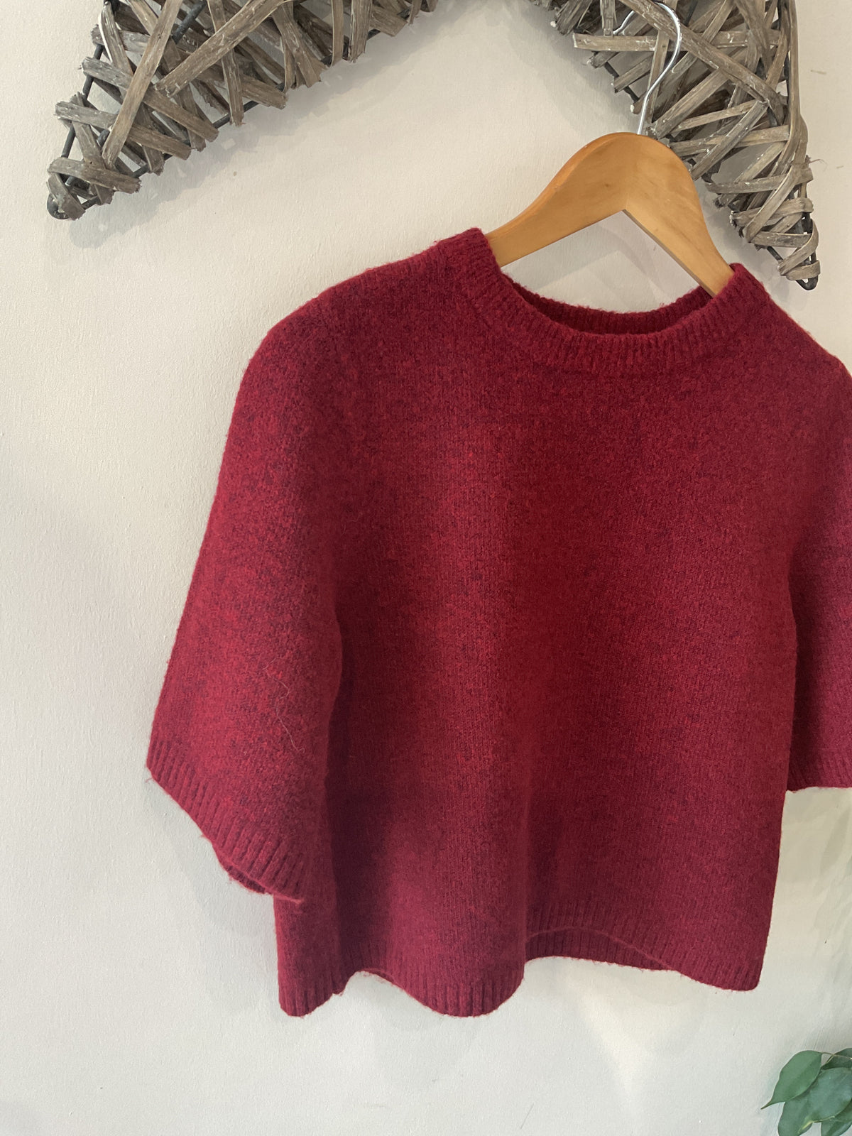 BOOM 2/4 O- NECK OVERSIZED PULLOVER - Biking Red Melange