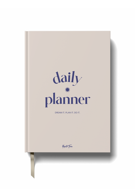 Undated Daily Planner Beige | Page a Day | A5 Hardcover