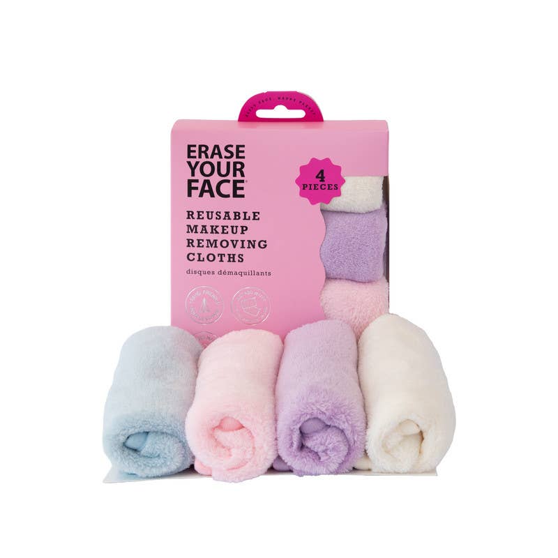 Erase Your Face Makeup Removing Cloths 4pk - Bright