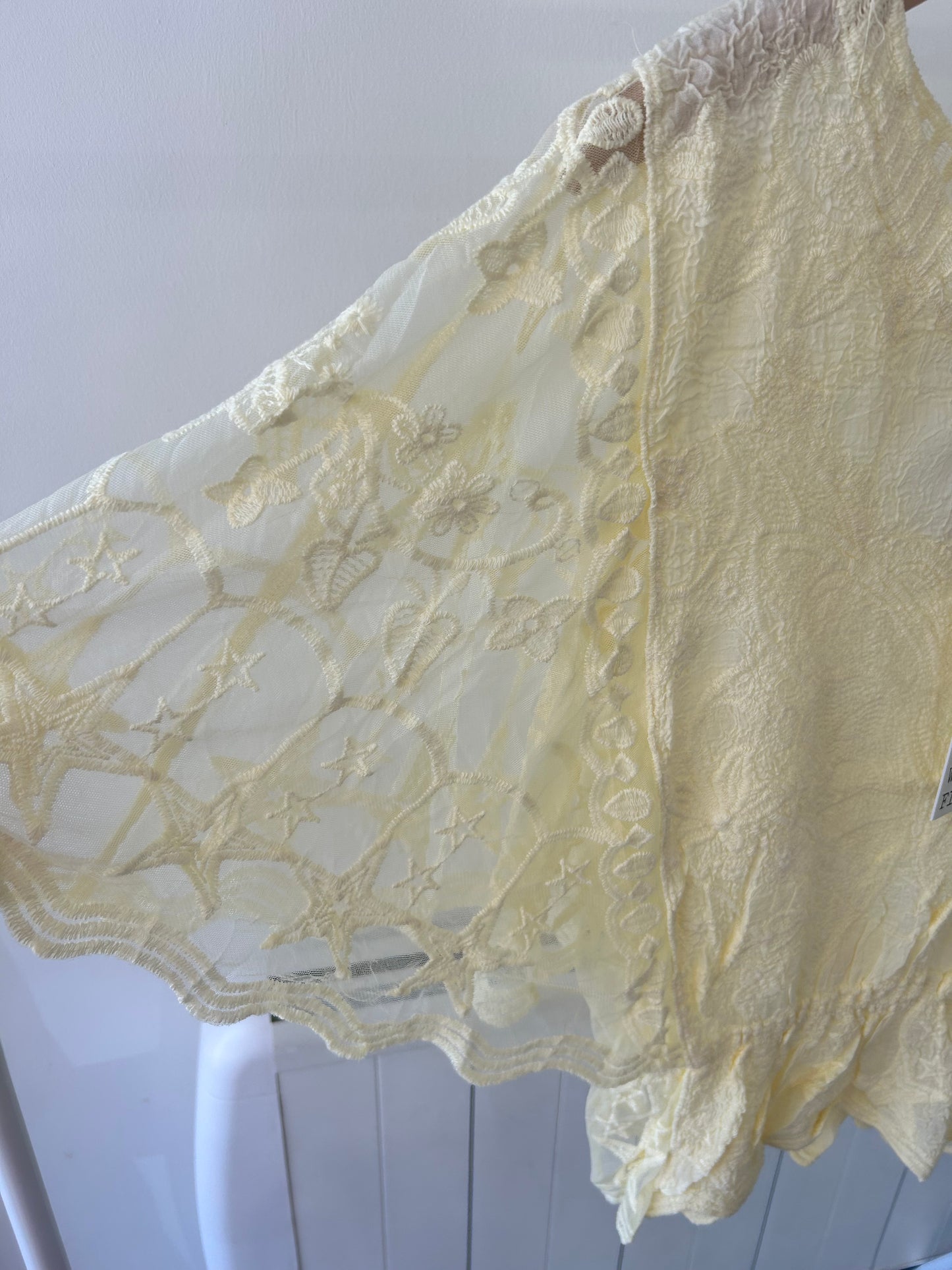 Butterfly Lace Top - Yellow