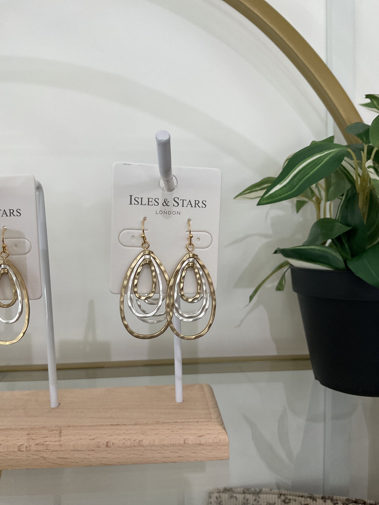 Layered Teardrop  Earrings- Gold and Silver