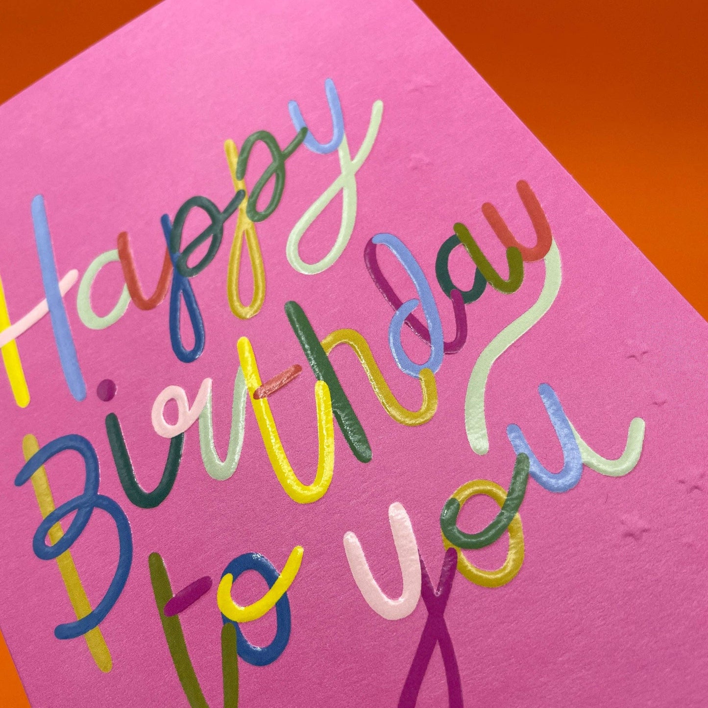 Happy Birthday to you Rainbow writing - Regular Card