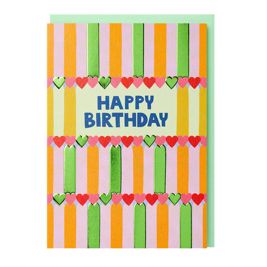 Happy Birthday Hearts & Stripes