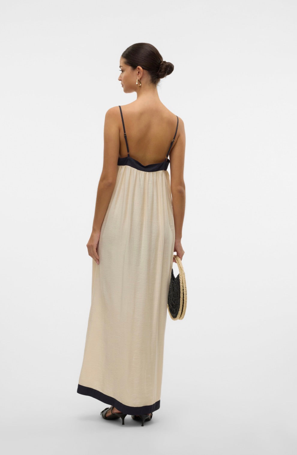 DENISE SINGLET ANKLE DRESS - Birch/Black