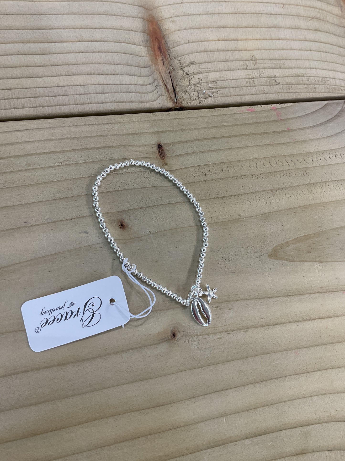 Shell Beaded Bracelet - Silver