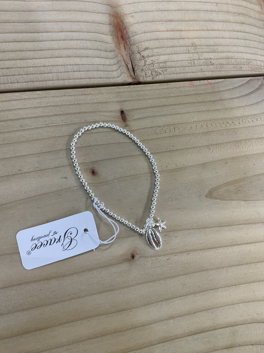 Shell Beaded Bracelet - Silver