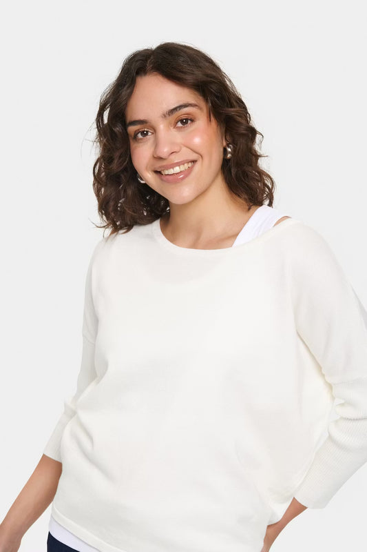 MilaSZ R-Neck Pullover - pearl