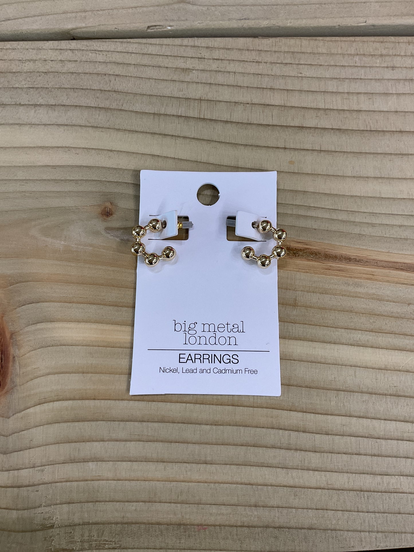 Gold small ball shape hoops