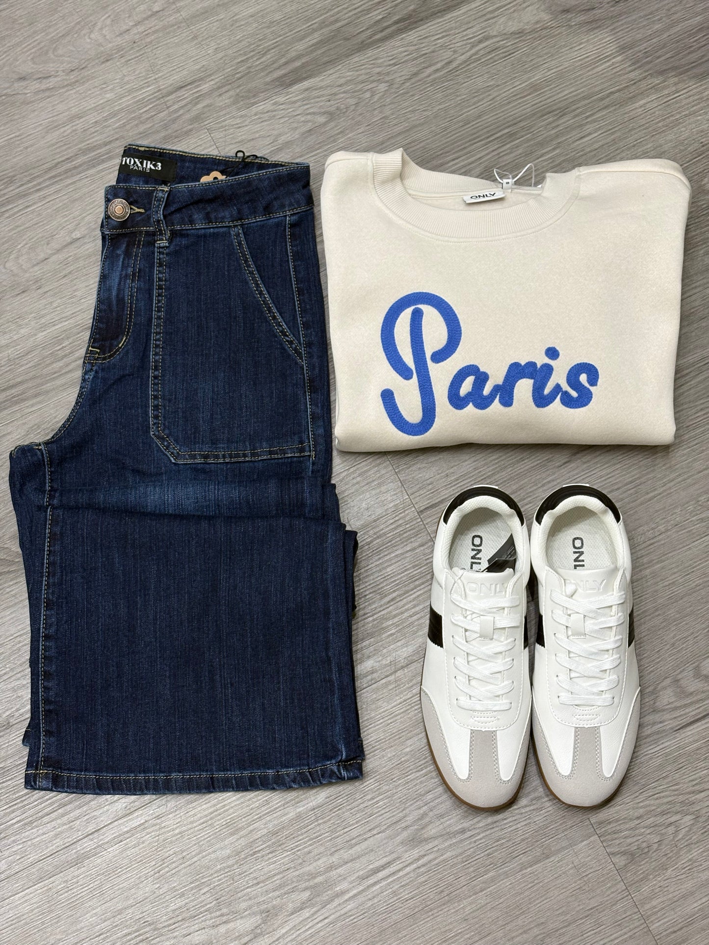 FIE L/S PRINT BOX SWEATER - Birch