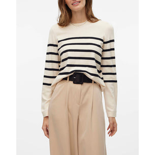 SABA PLAIN LS O-NECK PULLOVER - Birch/Black