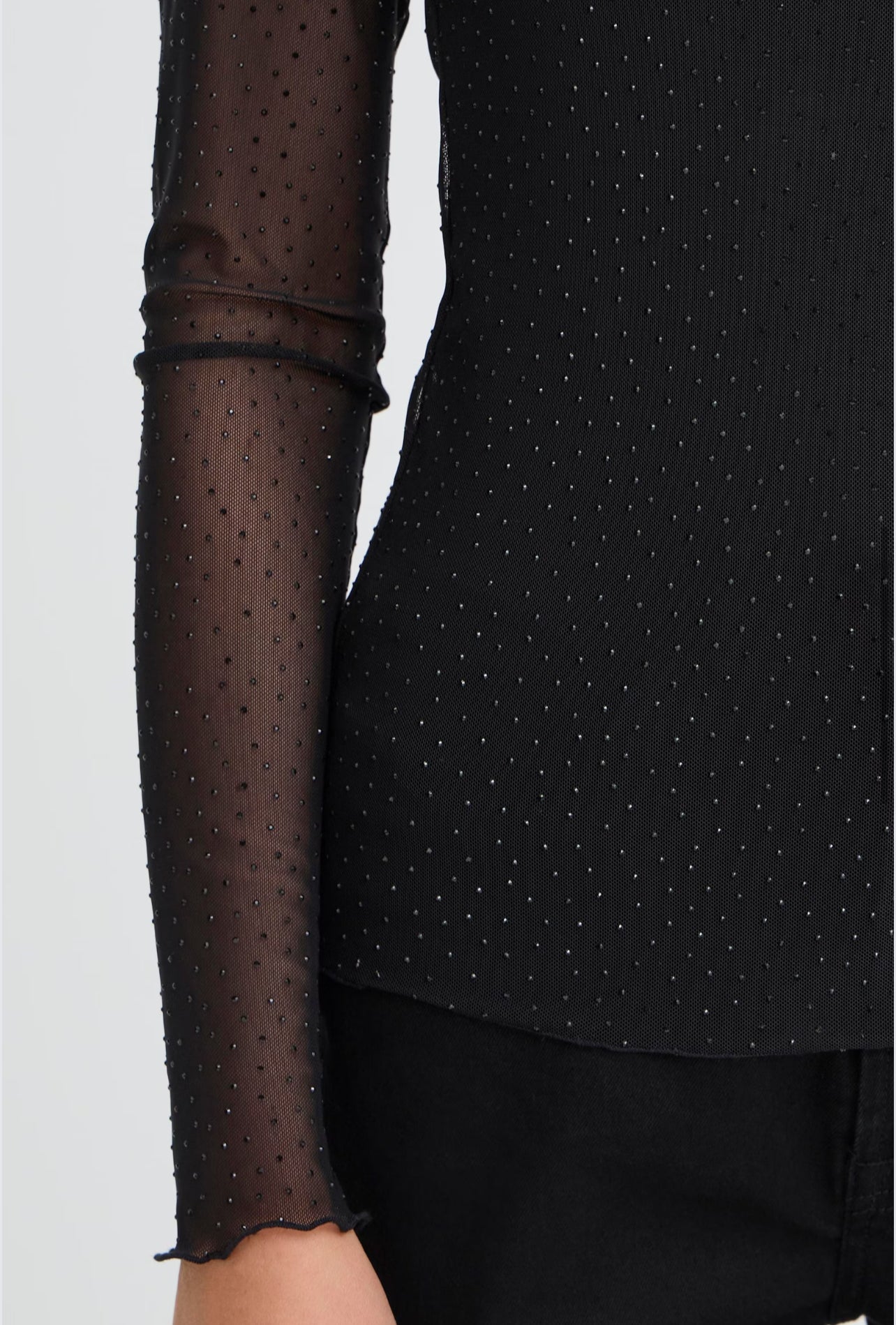 NOVIOLA LS MESH TOP - Black