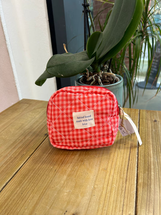 Red Gingham Wash Bag - XS