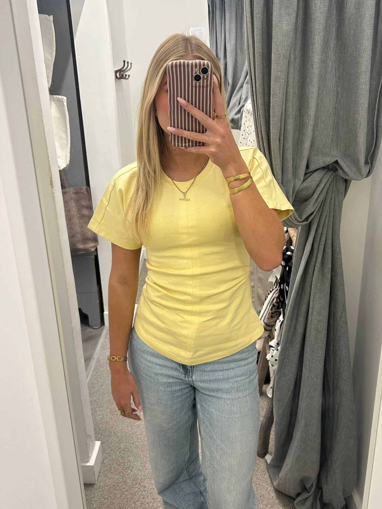 MARIE S/S RUCHING TOP - Sunlight