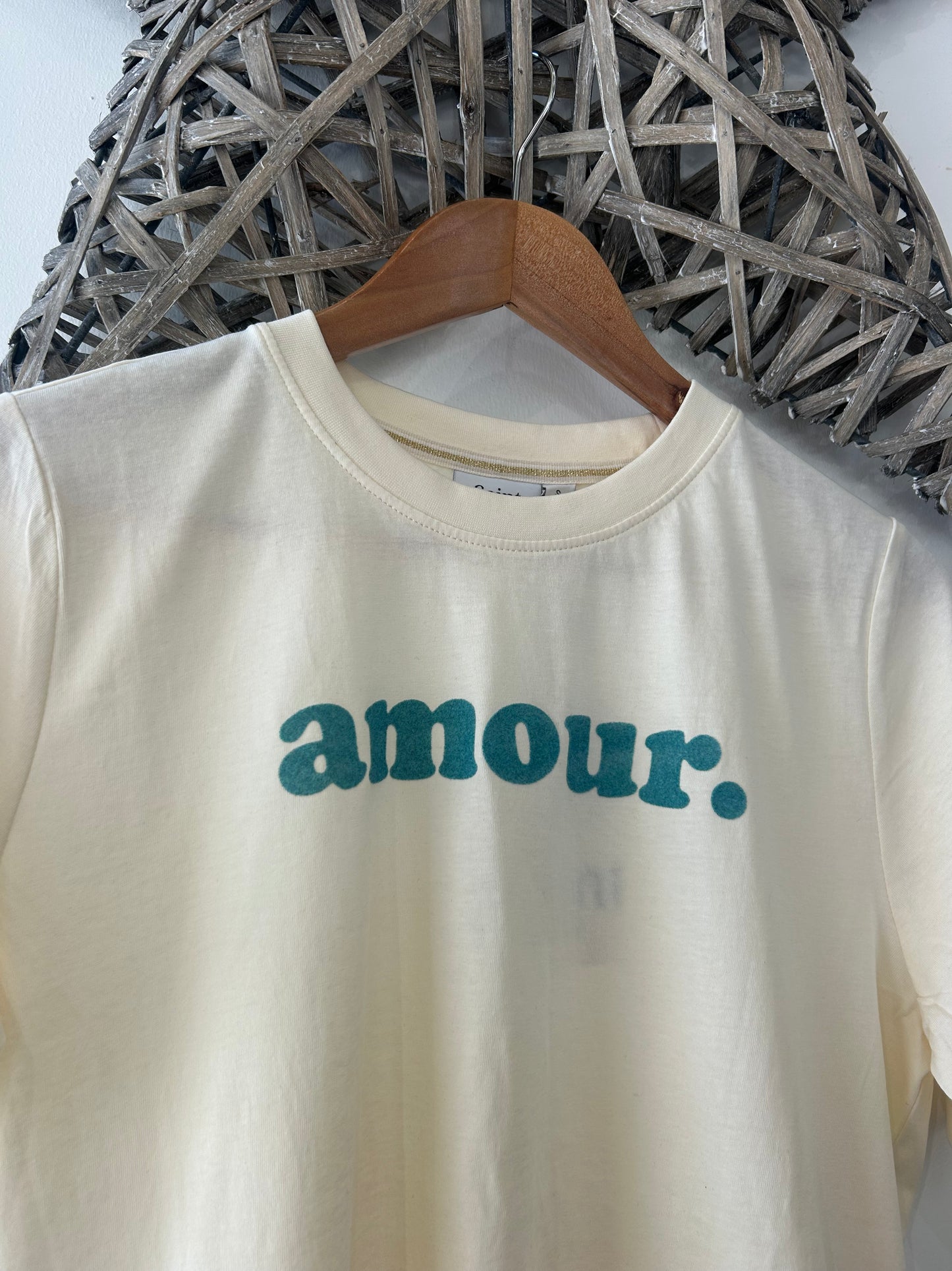 TaliaSZ T-Shirt - Cream w/ Blue