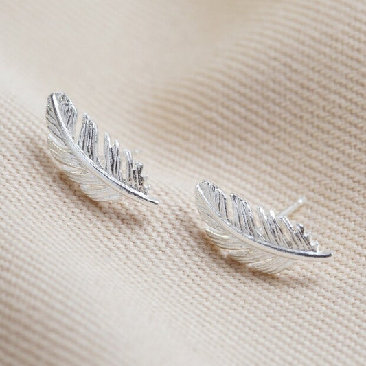 Lisa Angel Feather Earrings - Silver