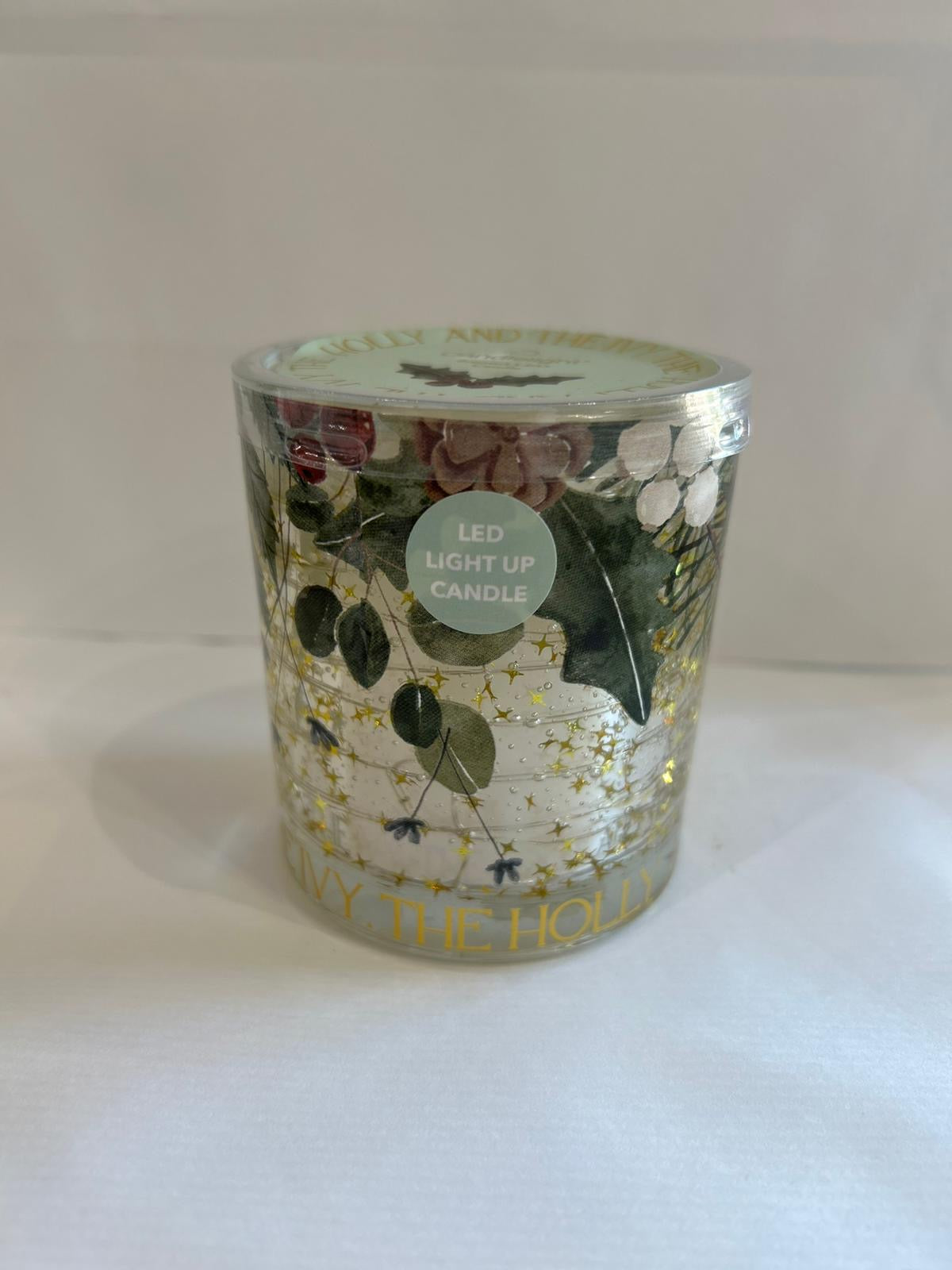 Candlelight The Holly and The Ivy LED Light Up Candle