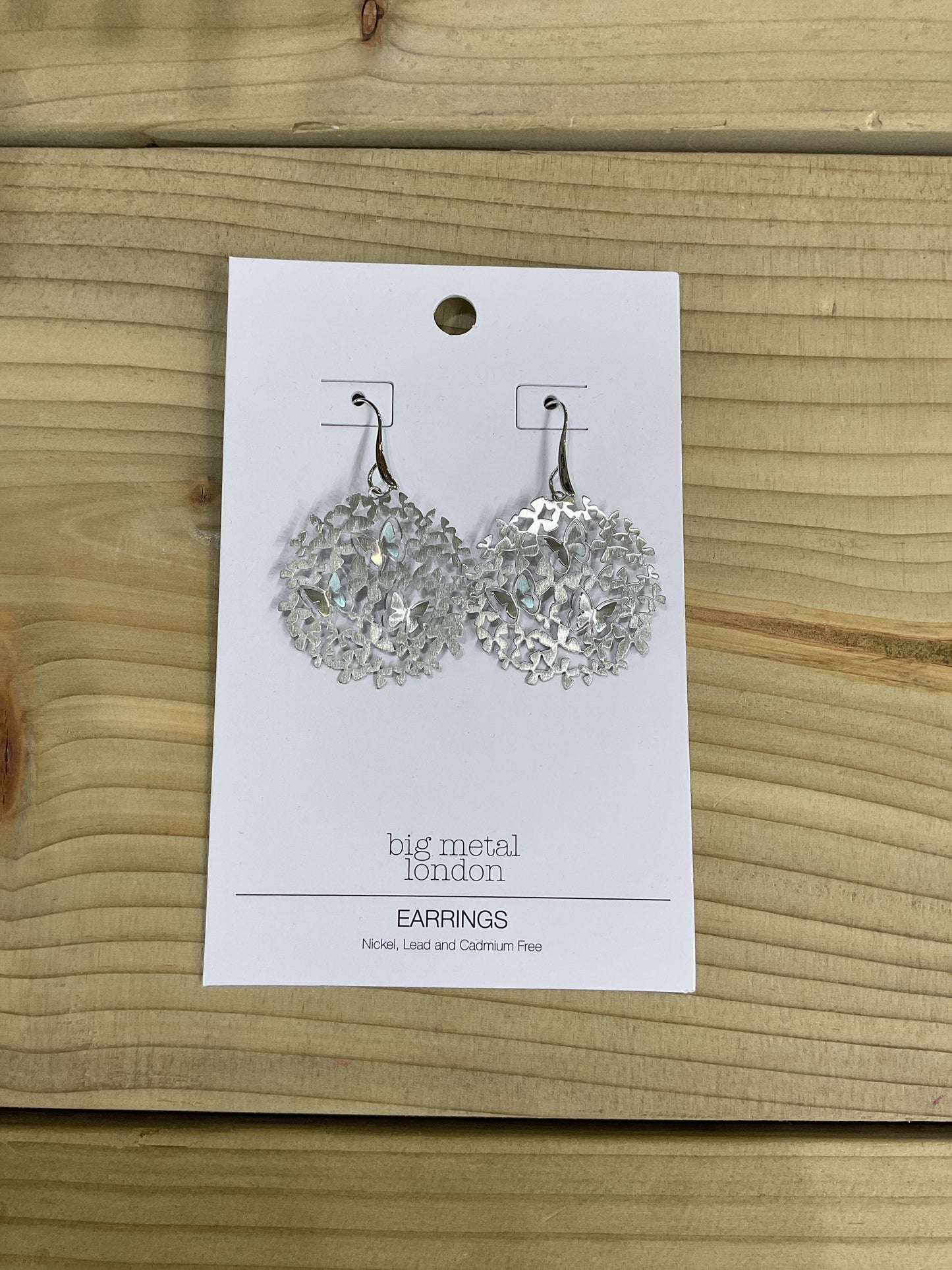 Butterfly Swarm Drop Earrings - Silver