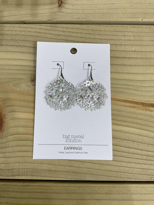 Butterfly Swarm Drop Earrings - Silver