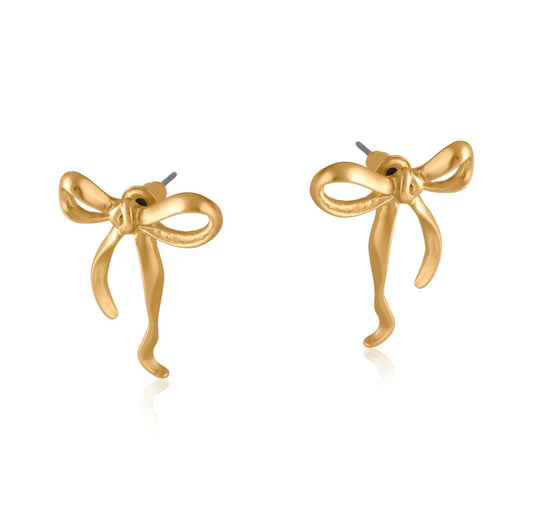 Bow Earrings - Gold