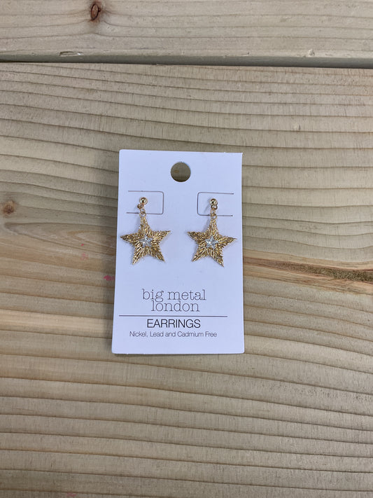 Drop Star Earring. - Gold