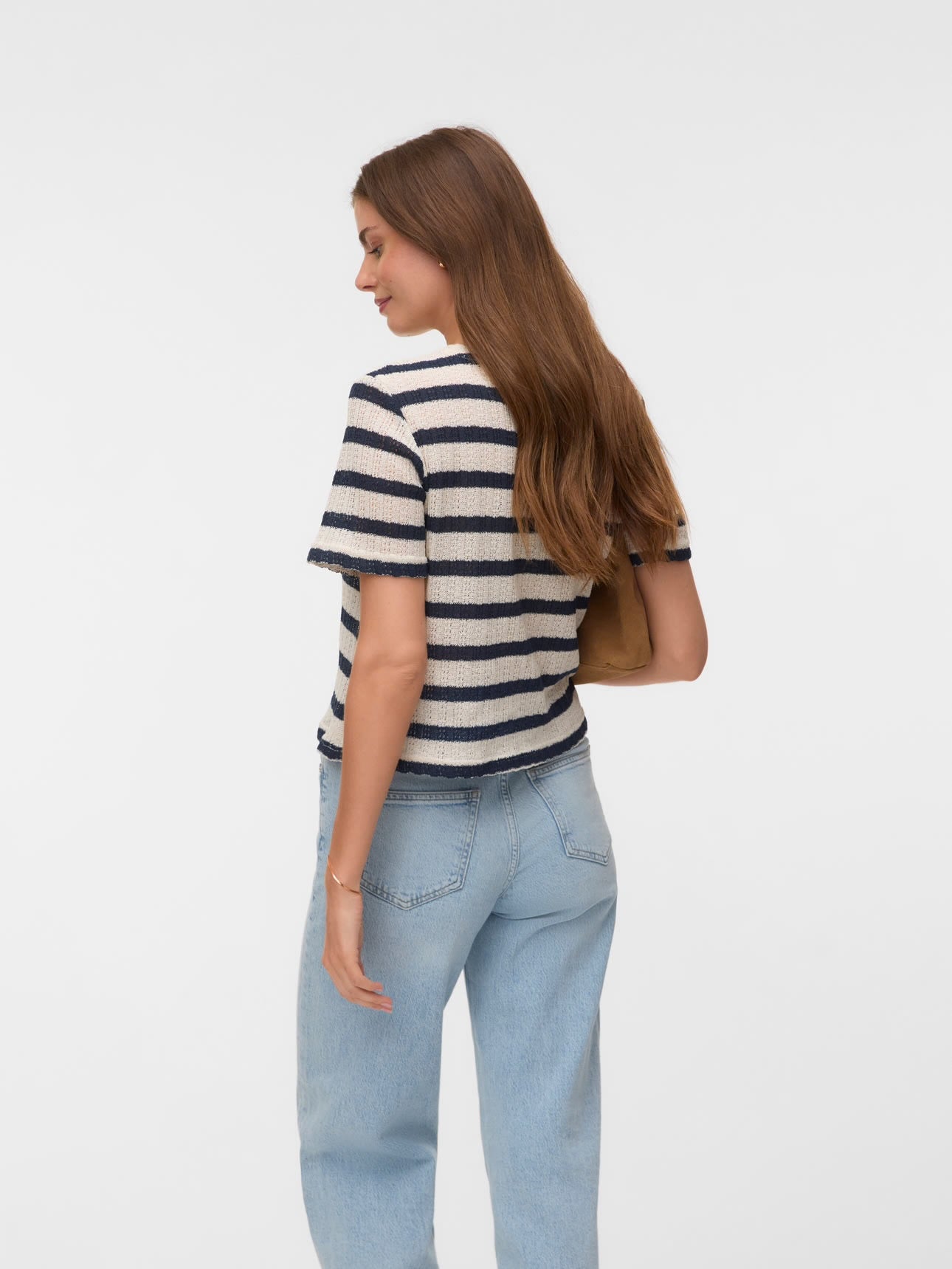 FREJA SS TOP - Birch/ Navy